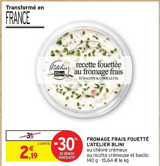 fromage frais fouetté l'atelier blini