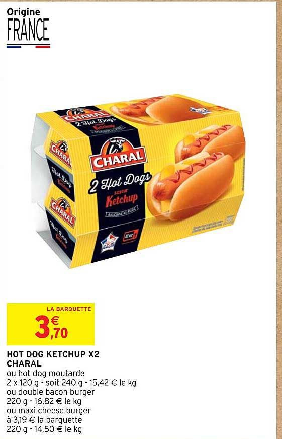hot dog ketchup x 2 charal