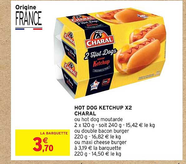 hot dog ketchup x 2 charal