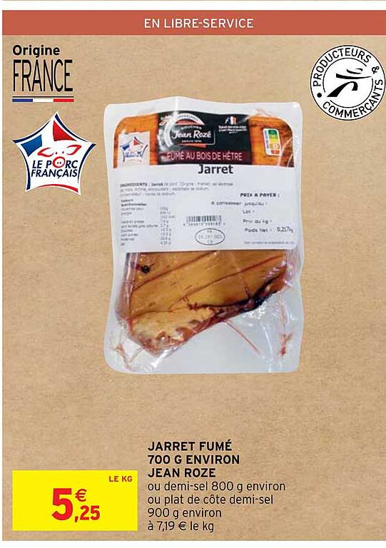jarret fumé 700 g environ jean rozé