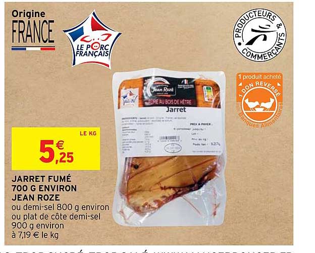 Jarret Fumé 700 G Environ Jean Rozé