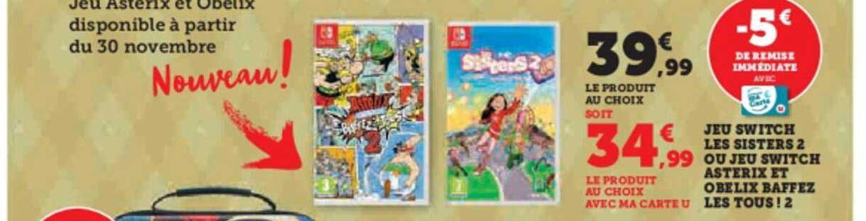 jeu switch les sisters 2 ou jeu switch asterix et obelix baffez les tous ! 2