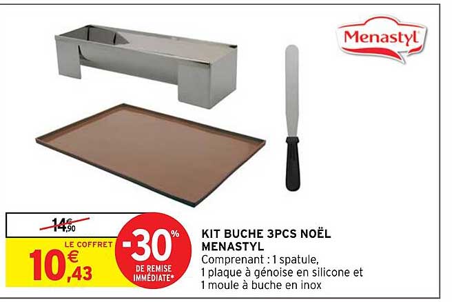 kit bûche 3 pcs noël menastyl