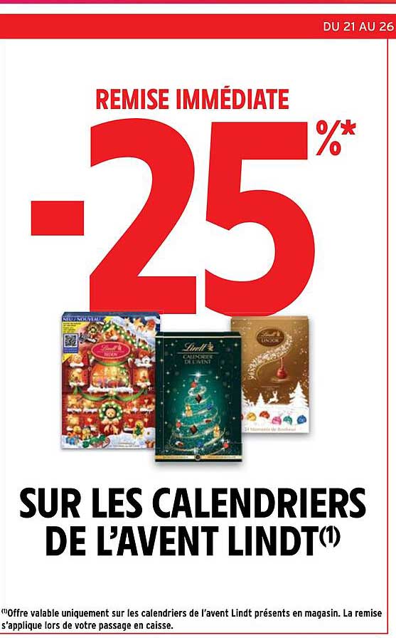 les calendriers de l'avent lindt