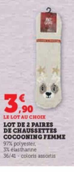lot de 2 paires de chaussettes cocooning femme