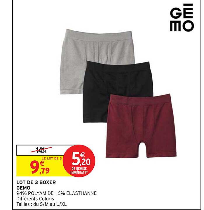 Lot De 3 Boxer Gémo