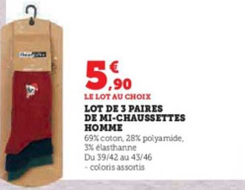 Lot De 3 Paires De Mi-chaussettes Homme