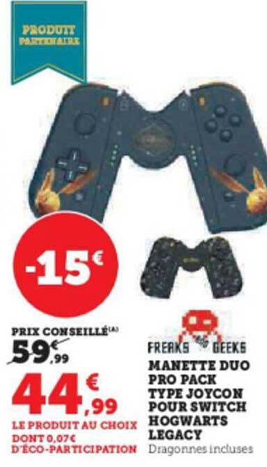 manette duo pro pack type joycon pour switch hogwarts legacy