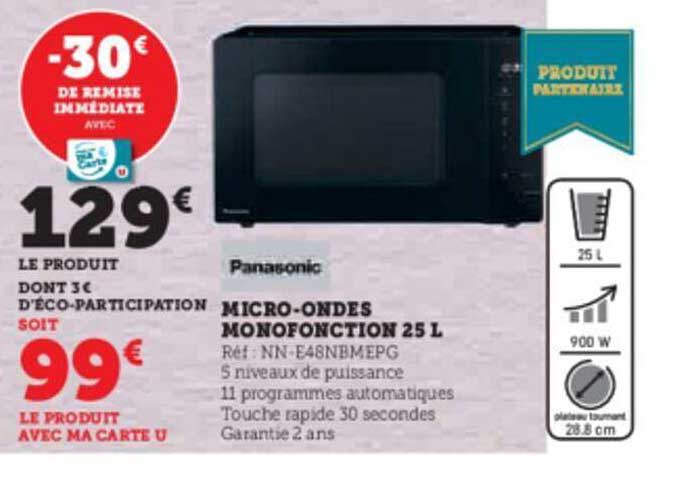 micro-ondes monofonction 25 l panasonic