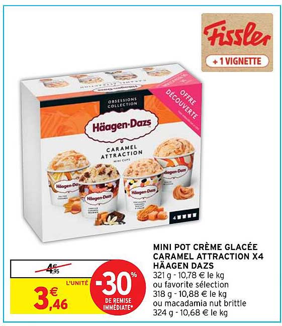 mini pot crème glacée caramel attraction x 4 häagen dazs