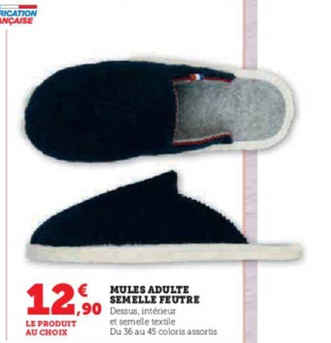 mules adulte semelle feutre