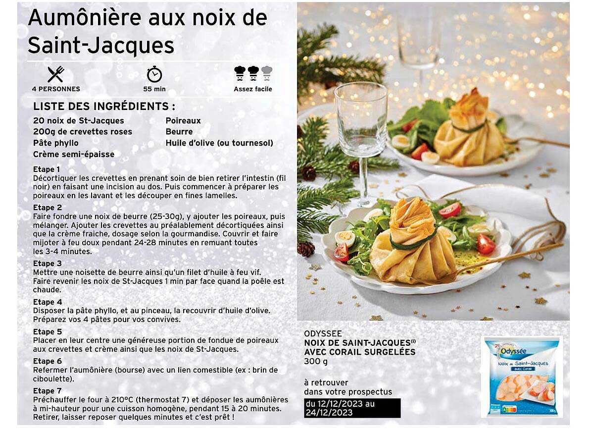 noix de saint-jacques avec corail surgelées odyssée