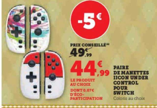 paire de manettes iicon under control pour switch