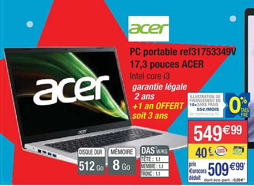pc portable 17,3 pouces acer