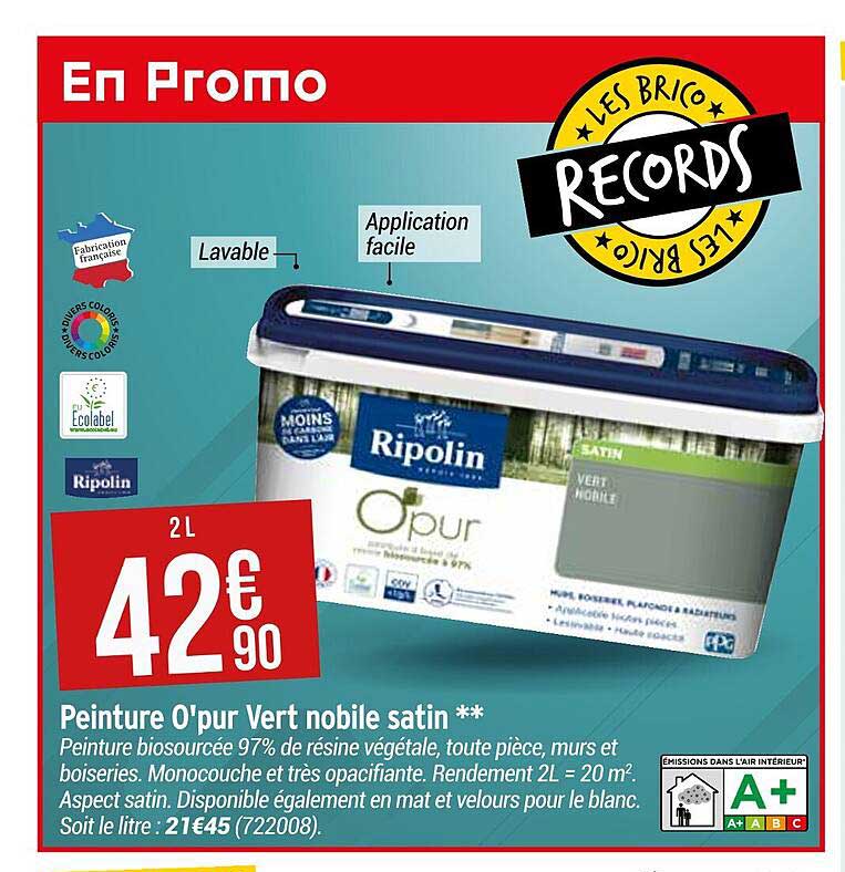 peinture o'pur vert nobile satin ripolin