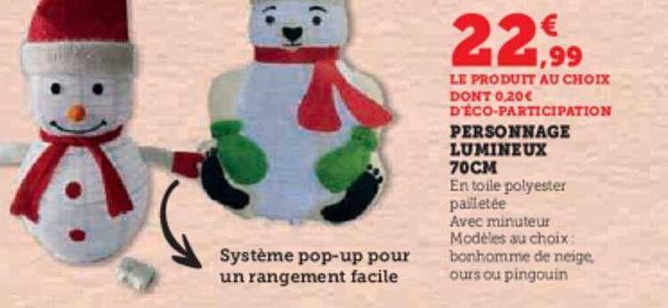 personnage lumineux 70 cm