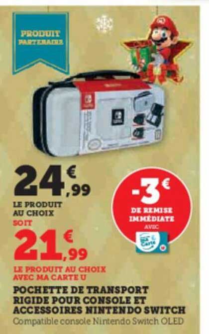 Pochette De Transport Rigide Pour Console Et Accessoires Nintendo Switch