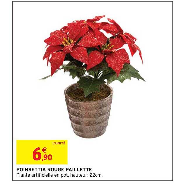 poinsettia rouge paillette