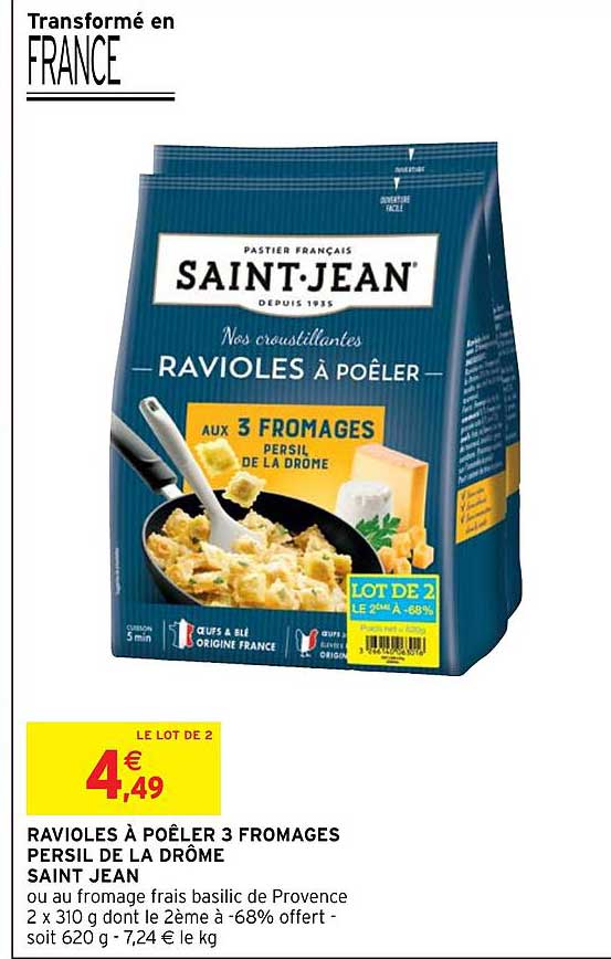 ravioles à poêler 3 fromages persil de la drôme saint jean