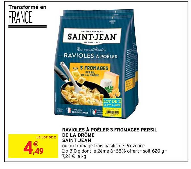 ravioles à poêler 3 fromages persil de la drôme saint jean