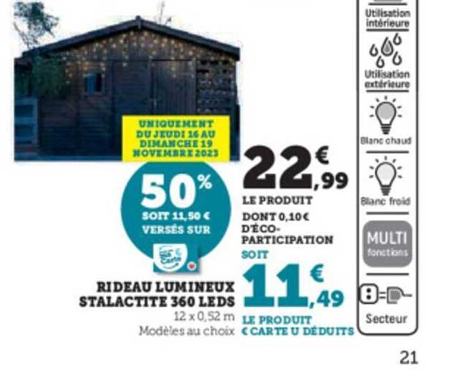 rideau lumineux stalactite 360 leds