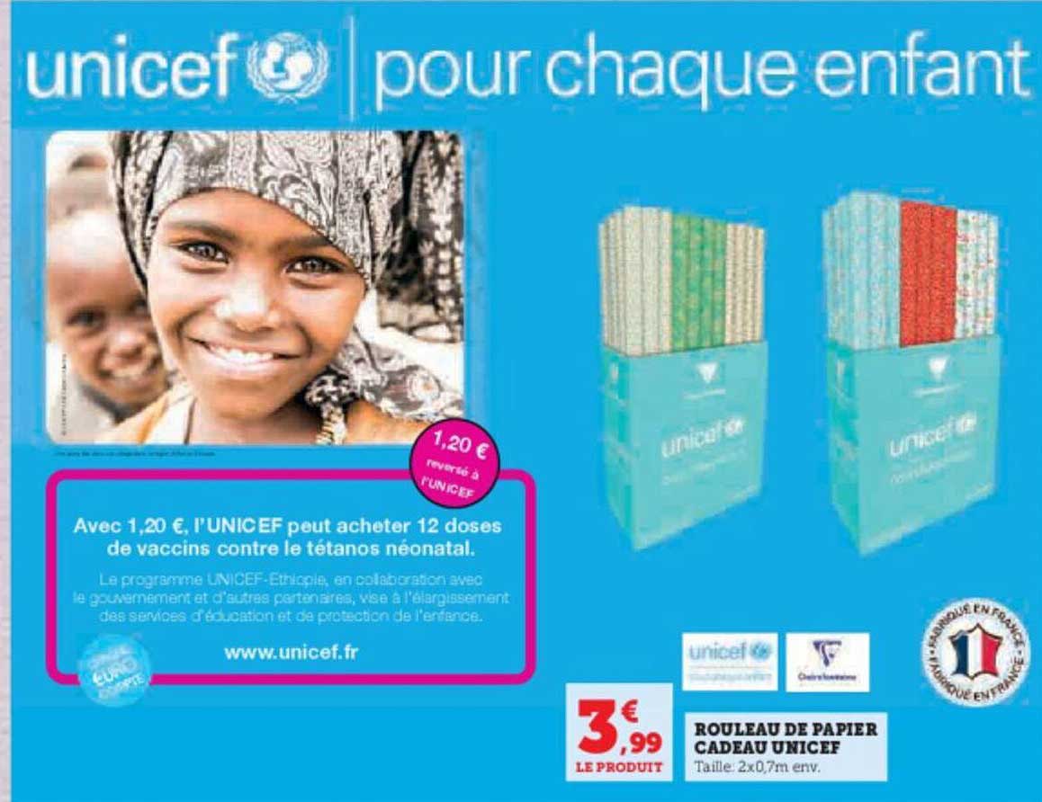 rouleau de papier cadeau unicef