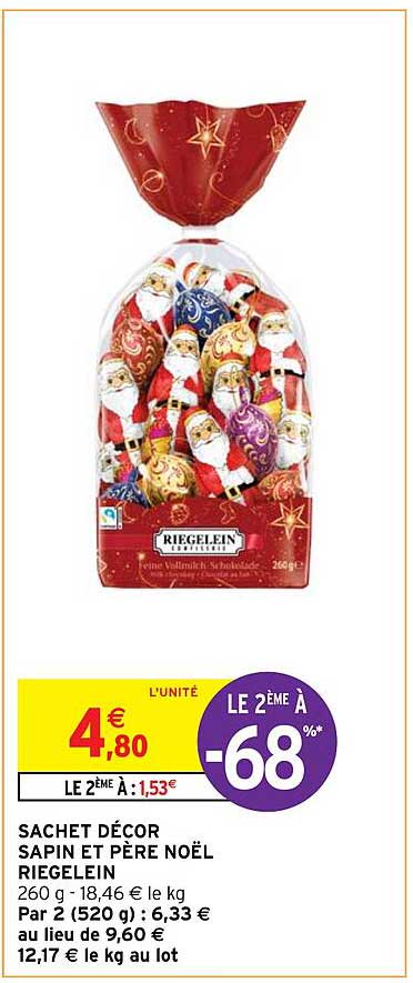 sachet décor sapin et père noël riegelein