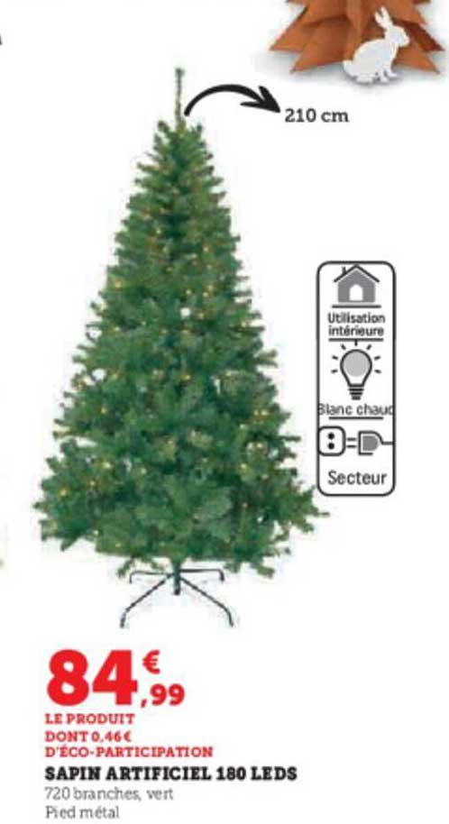 sapin artificiel 180 leds
