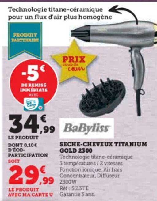 sèche-cheveux titanium gold 2300 babyliss