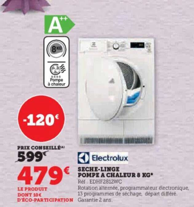 sèche-linge pompe à chaleur 8 kg electrolux