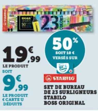 Set De Bureau De 23 Surligneurs Stabilo Boss Original