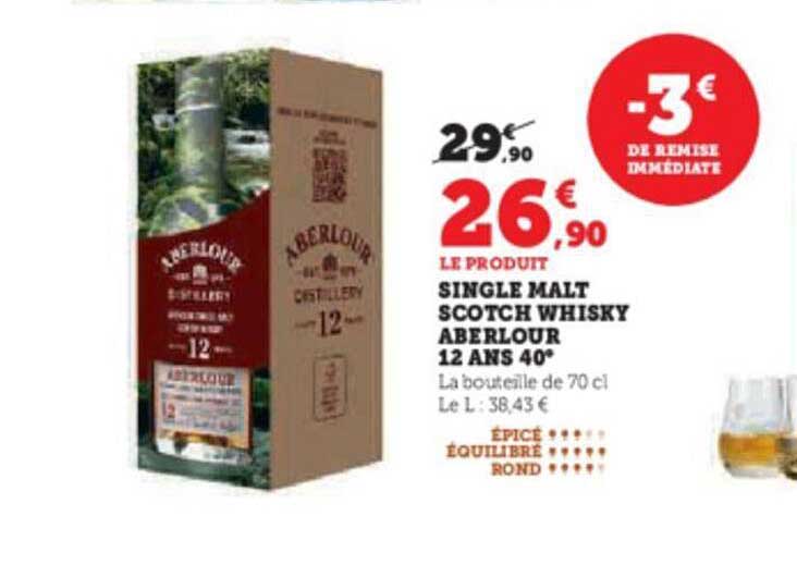 single malt scotch whisky aberlour 12 ans 40°