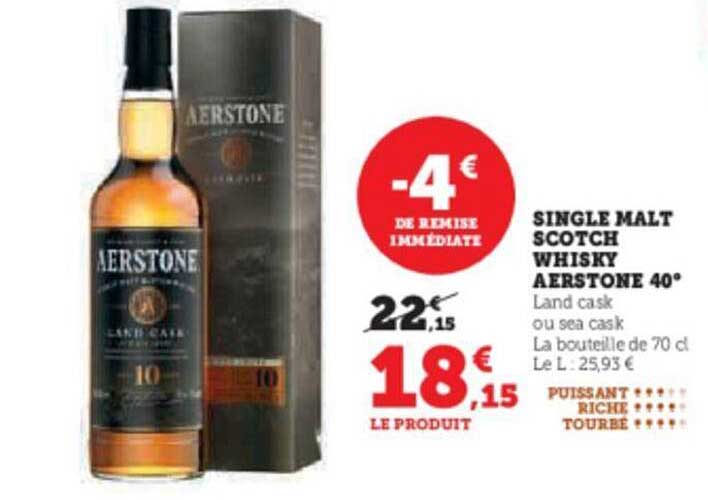 single malt scotch whisky aerstone 40°