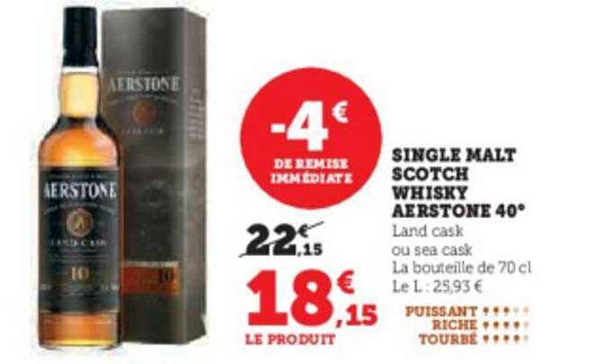 single malt scotch whisky aerstone 40°