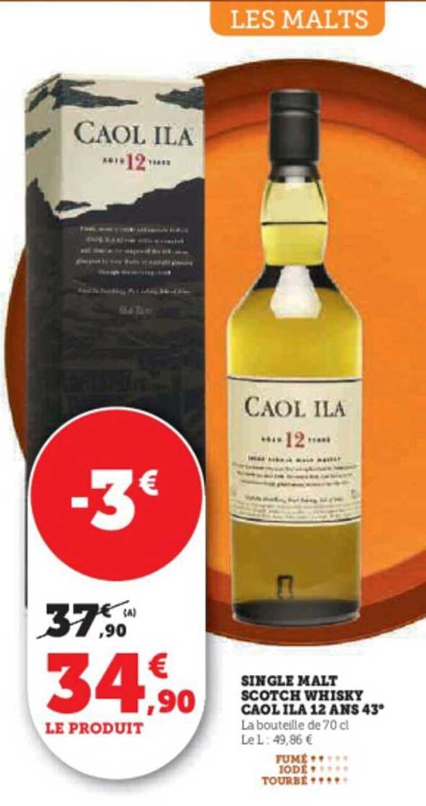 single malt scotch whisky caol'ila 12 ans 43°
