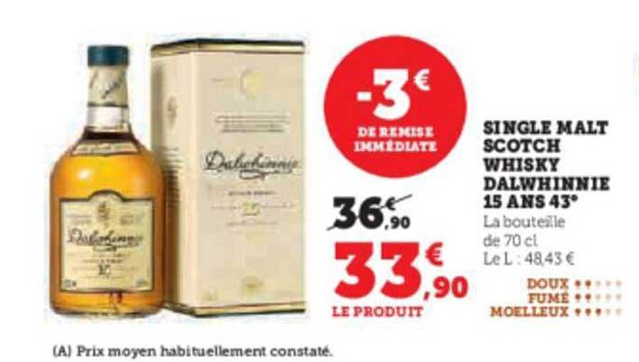 single malt scotch whisky dalwhinnie 15 ans 43°
