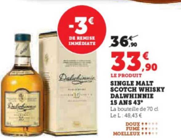 single malt scotch whisky dalwhinnie 15 ans 43°