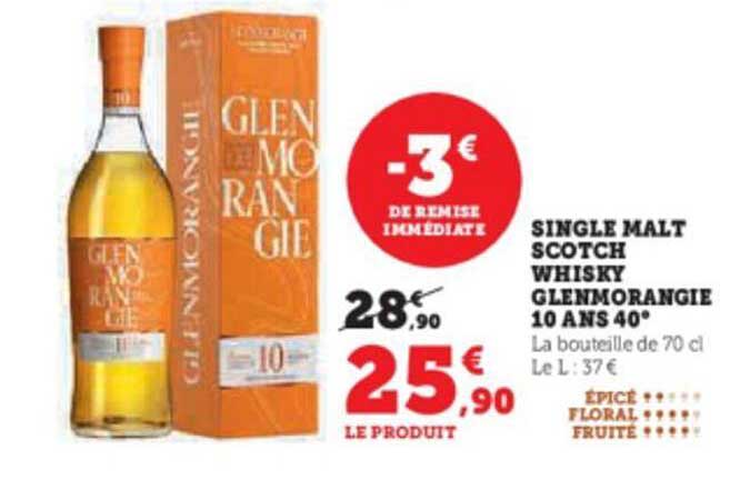 single malt scotch whisky glenmorangie 10 ans 40°