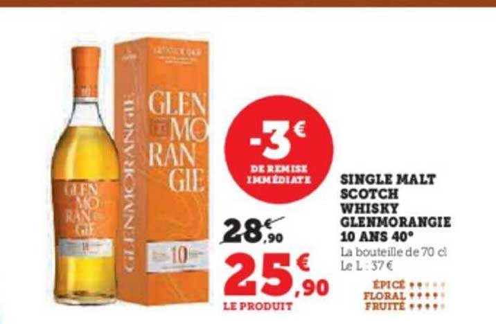 single malt scotch whisky glenmorangie 10 ans 40°