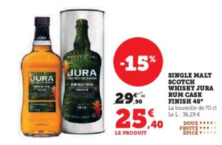 single malt scotch whisky jura rum cask finish 40°
