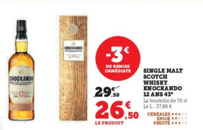 single malt scotch whisky knockando 12 ans 43°