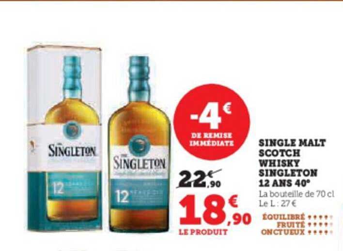 single malt scotch whisky singleton 12 ans 40°