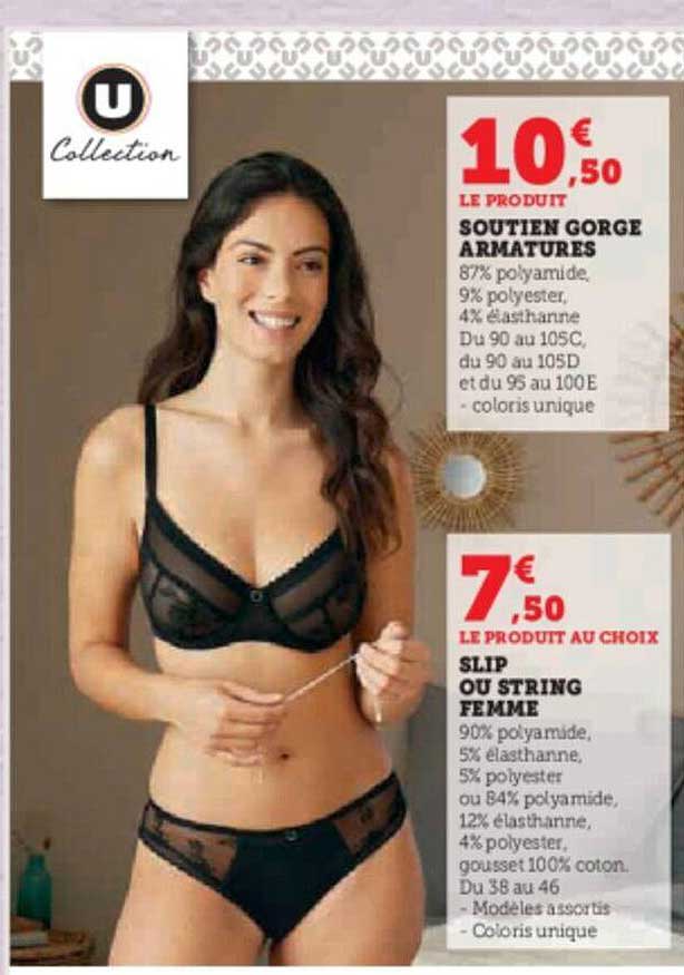 soutien gorge armatures, slip ou string femme