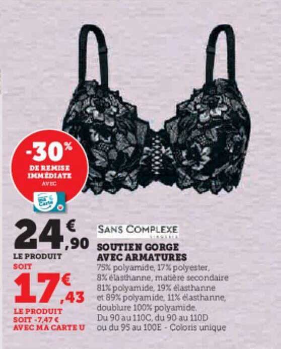 soutien gorge avec armatures sans complexe