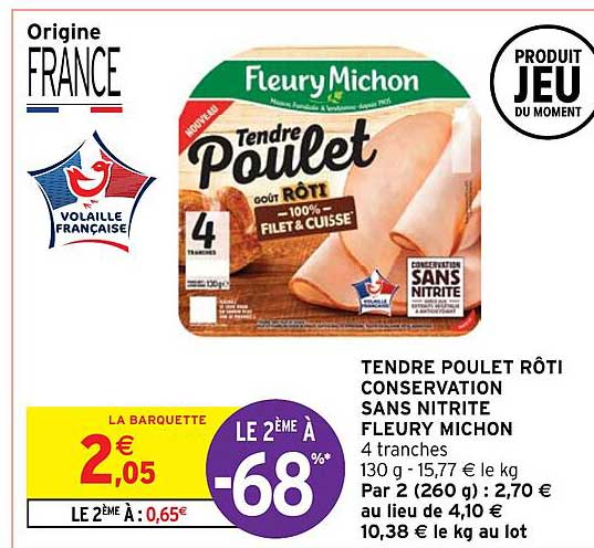 tendre poulet rôti conservation sans nitrite fleury michon
