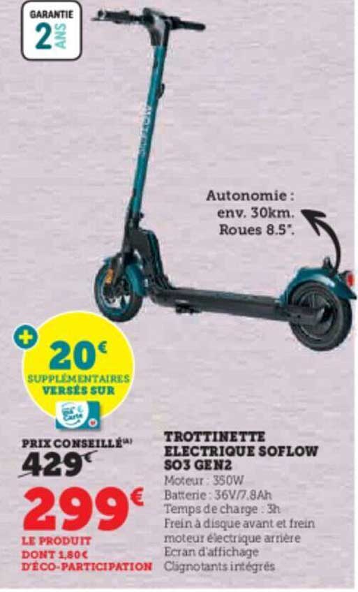trottinette électrique soflow so3 gen2