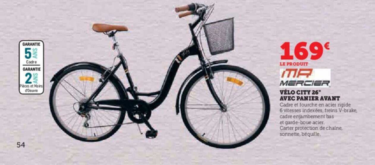 vélo city 26" avec panier avant mr mercier