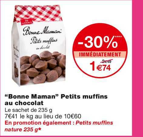 "bonne maman" petits muffins au chocolat
