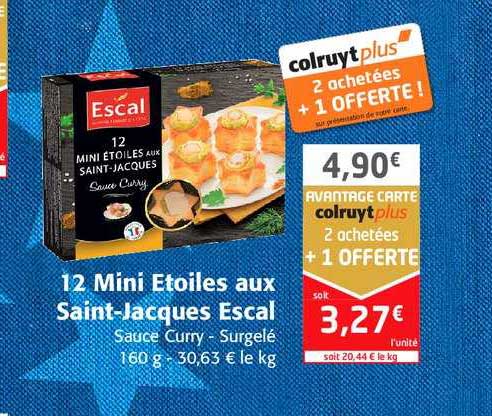 12 mini étoiles aux saint jacques escal