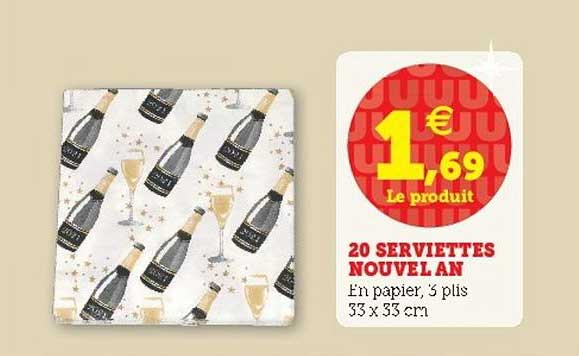 20 serviettes nouvel an